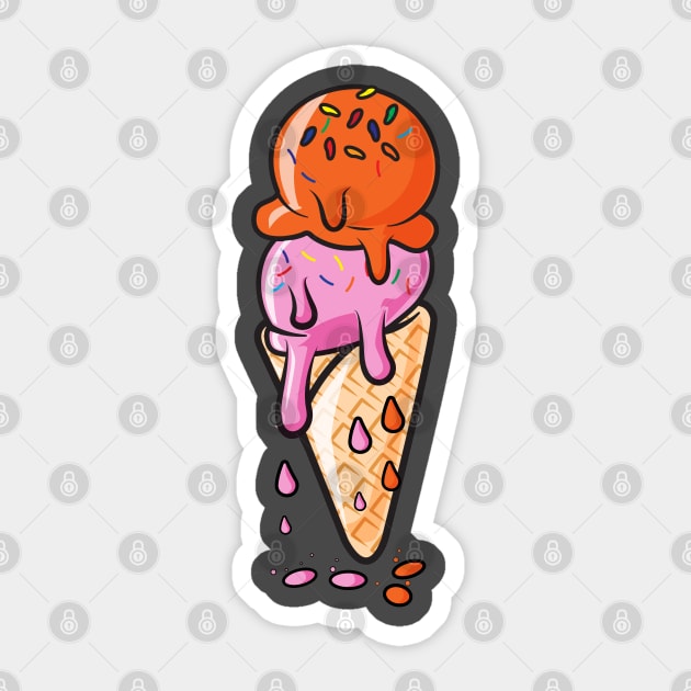 Scoop of Summer - Illustration Ice Cream Sticker by aalalaydesigner